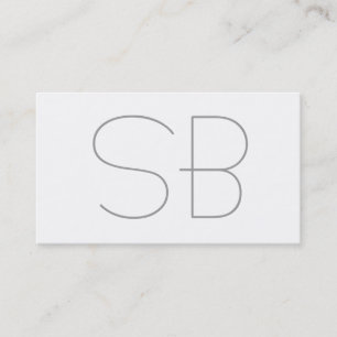 Gris moderne Monogramme Carte de visite standard