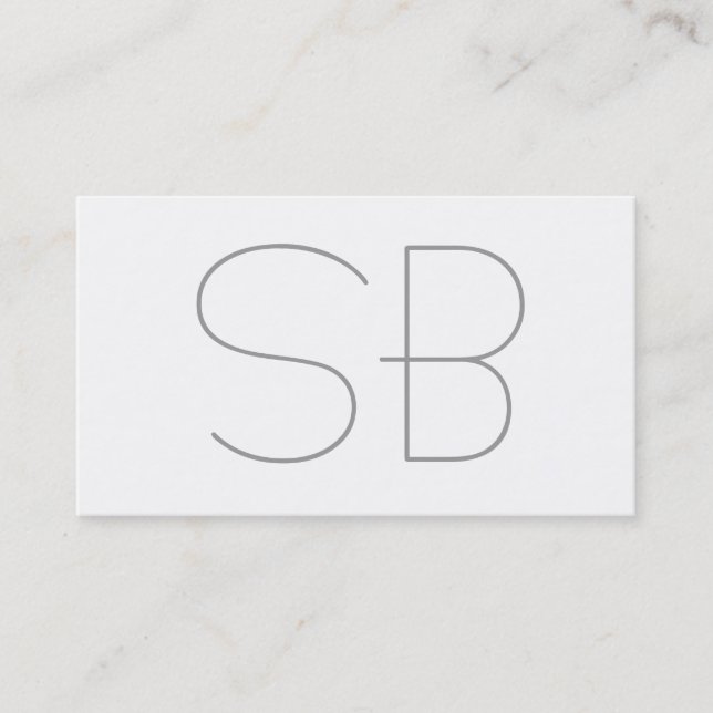 Gris moderne Monogramme Carte de visite standard (Devant)