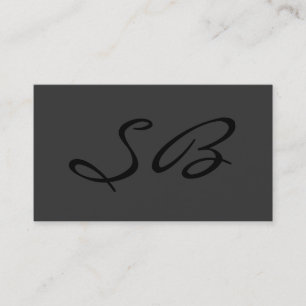 Gris moderne Monogramme Carte de visite standard