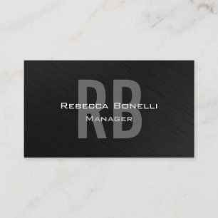 Gris Monogramme Carte de visite du gestionnaire at