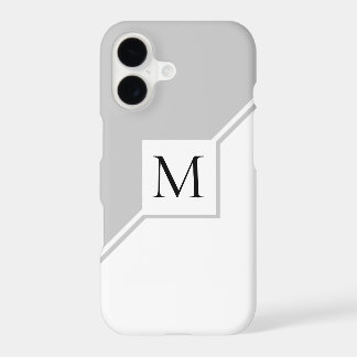 Gris monogramme géométrique moderne