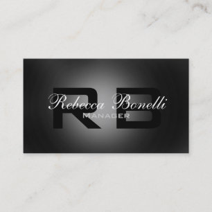 Gris noir blanc Monogramme Carte de visite
