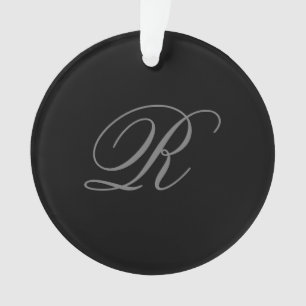 Gris noir minimaliste Ajouter Monogramme initial