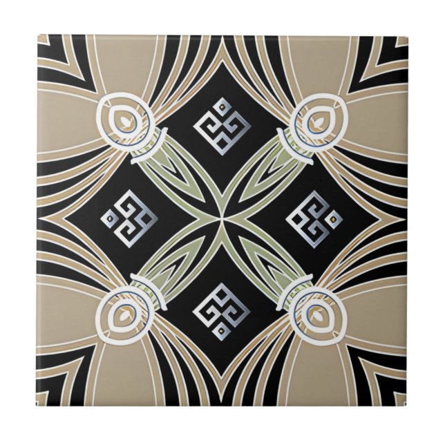gris noir rhombus carreaux de fleurs jaunes (Devant)