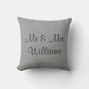 Gris "Nous avons fait" Monogramme Coussin extérieu