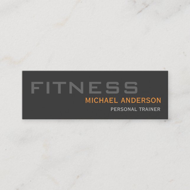 Gris Orange Personal Trainer Carte de visite uniqu (Devant)