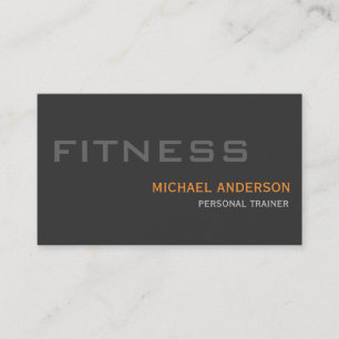 Gris Orange Personal Trainer Carte de visite uniqu