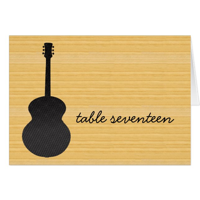 Gris Pays Guitare Numéro de table Carte (Devant horizontal)