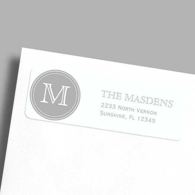 Gris personnalisé Monogramme personnalisé (Créateur téléchargé)