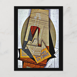 Gris - Photograph of Violin and Chequerboard Holiday Postcard