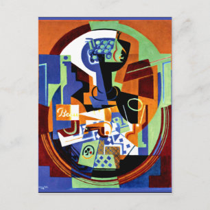 Gris - Plat de fruits et cartes de jeu