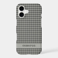 Gris Préparation à l'école Gingham à carreaux Nom