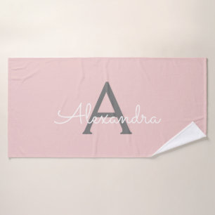 Gris rose pâle Gris moderne Script Girl Nom du mon