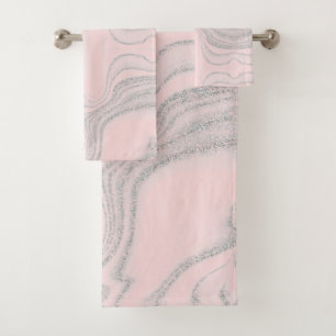 Gris rose vif moderne motif en marbre abstrait