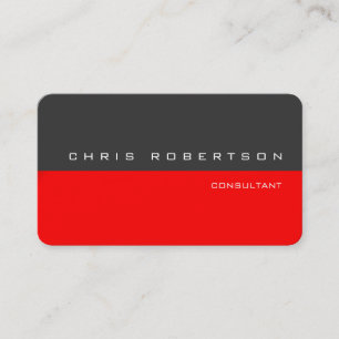 Gris rouge moderne Carte de visite simple