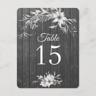 Gris rustique. Numéros de table de grange en bois 