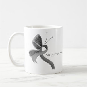 Gris Sensibilisation Ruban Papier à café Mug