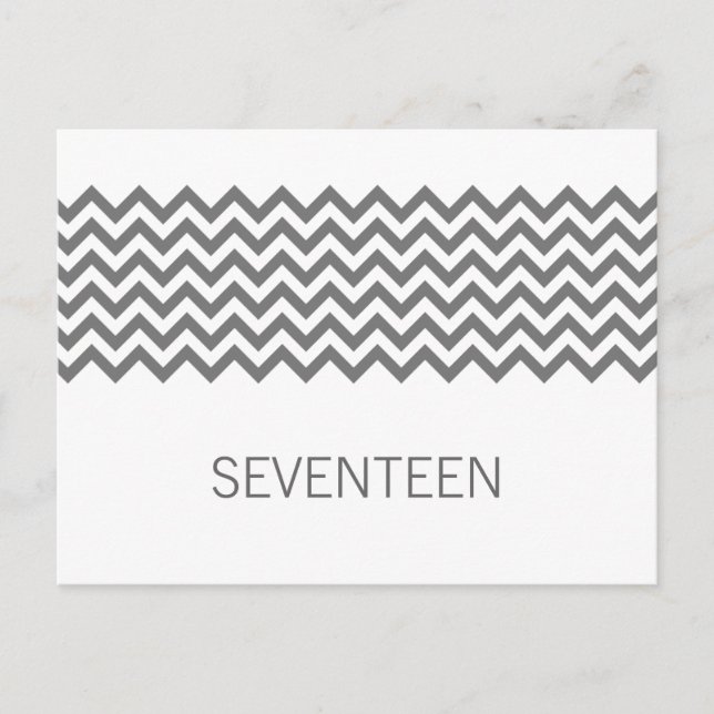 Gris simple Chevron Numéro de table Carte postale (Devant)