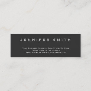Gris Simple Plat Standard Taille mince Carte de vi