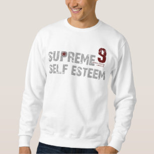Gris, sweatshirt SUPRÊME d'AMOUR-PROPRE de rouge