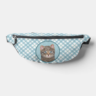 Gris Tabby Chat Portrait Peinture Cute Art Origina