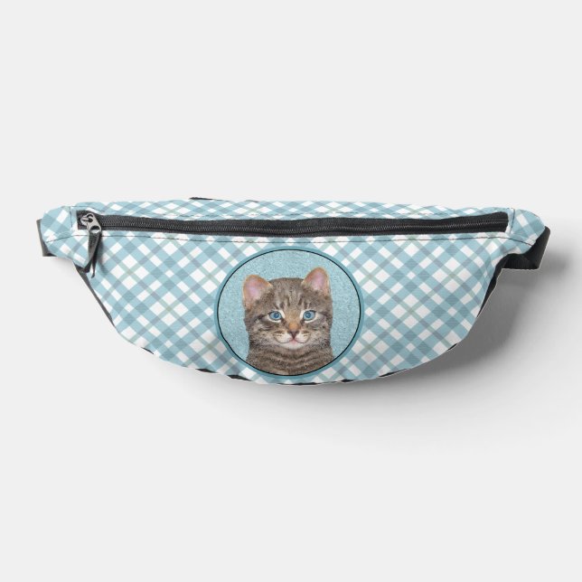 Gris Tabby Chat Portrait Peinture Cute Art Origina (Poser)