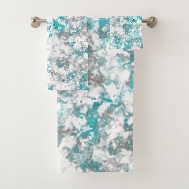 gris turquoise et blanc abstrait (En situation)