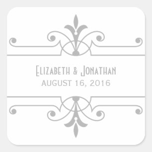 Gris v2 Stickers de mariage ornemental fantaisie