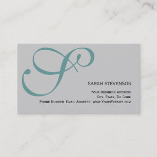 Gris vert Monogramme Carte de visite professionnel