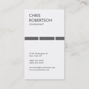 Gris vertical Blanc Simple Carte de visite de char