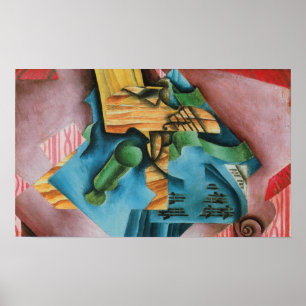 Gris - Violin And Glass Poster