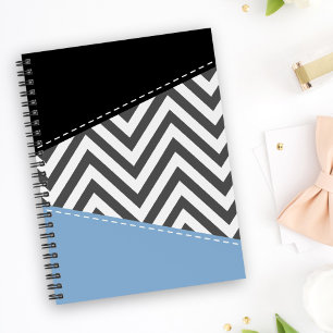 Gris Zigzag, Gris Chevron, Motif Zigzag, Bleu