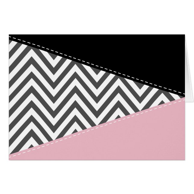 Gris Zigzag, Gris Chevron, Motif Zigzag, Rose (Devant horizontal)