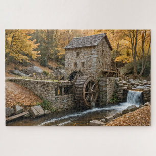 Grist Mill in Autumn Jigsaw Puzzle