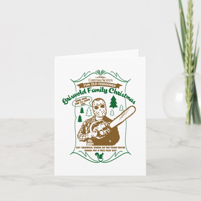 Griswold Family Christmas Chainsaw Graphic Note Card (Front)