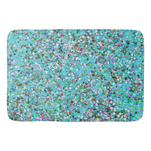 Grit Glitter Fashion Multicolor Painting #10 Bath Mat (Front)