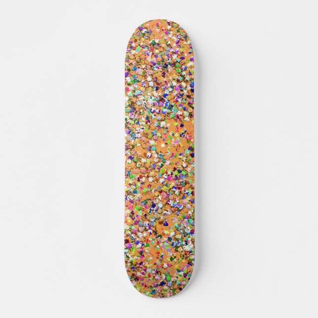 Grit Glitter Fashion Multicolor Painting #2 Skateboard (Front)