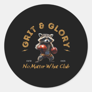 Grit Glory Boxing Raccoon - No What Club Sticker