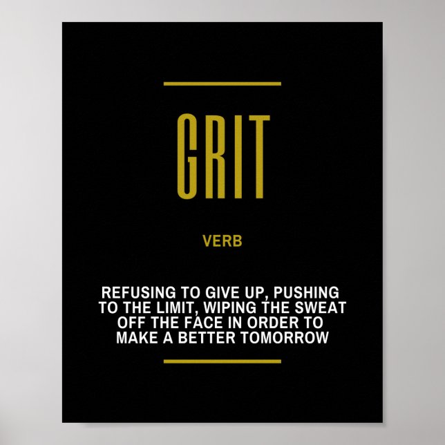 Grit Inspirational Quote On Success Poster (Front)