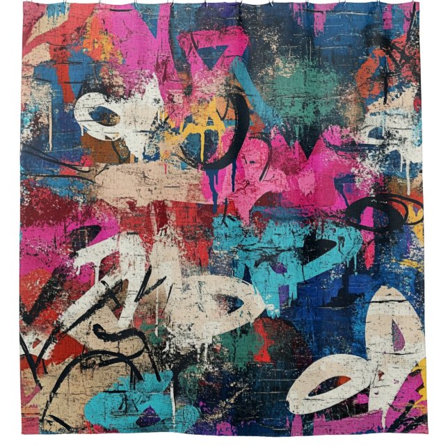 Gritty City Wall Graffiti Pink Blue Black (Front)