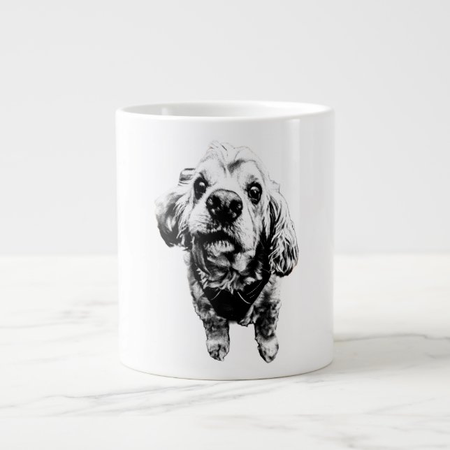 Gritty Cocker Spaniel Art – Expressive Charm Large Coffee Mug (Front)