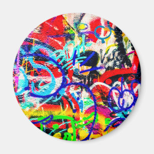 Gritty Crazy Graffiti Magnet