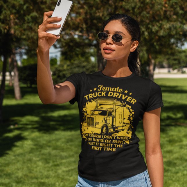 Gritty female truck driver with pride T-Shirt (Creator Uploaded)
