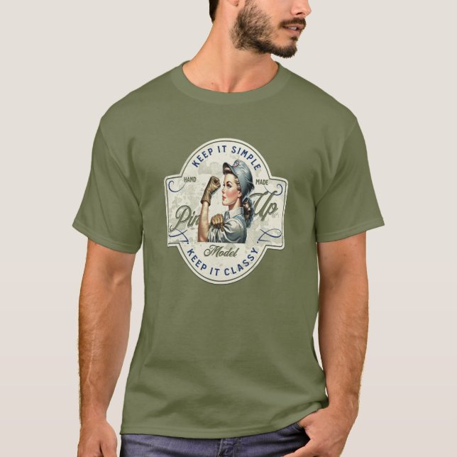  Gritty Glamour Worker Pin-Up T-Shirt (Front)