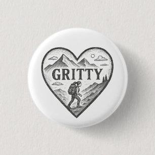 Gritty Heart 1 Inch Round Button