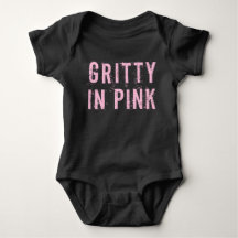 Gritty In Pink - Baby Jersey Bodysuit (Black)