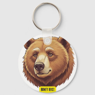 Grizlly bear. Honey heist Keychain