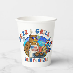 Grizz & Grill: Born to Sizzle The Beer, The Burger Paper Cups