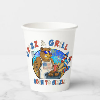 Grizz & Grill: Born to Sizzle The Beer, The Burger Paper Cups