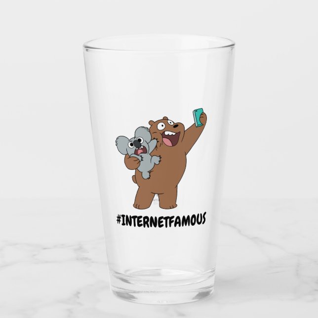Grizz & Nom Nom - #InternetFamous Glass (Front)